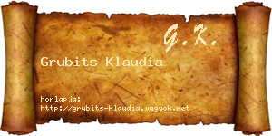 Grubits Klaudia névjegykártya